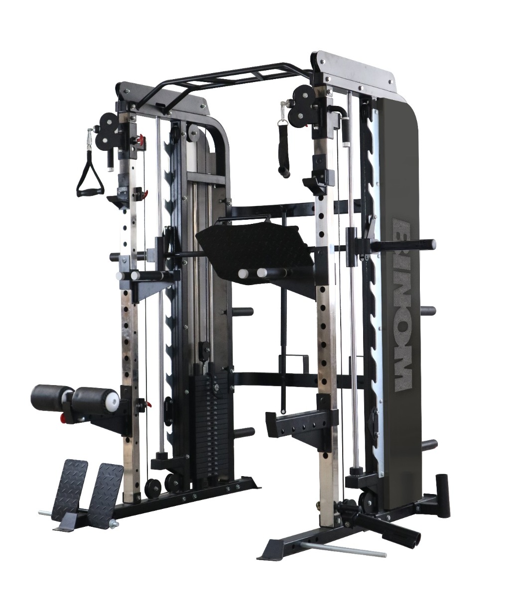 Multigym B19 Double Poulie, Multipower, Presse à Jambes, Aviron et Accessoires